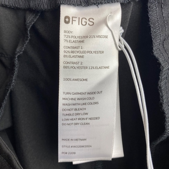 NWT FIGS Slim Flare Scrub Pants Black 2XL| 4-Way Stretch | Anti-Wrinkle - Picture 10 of 10